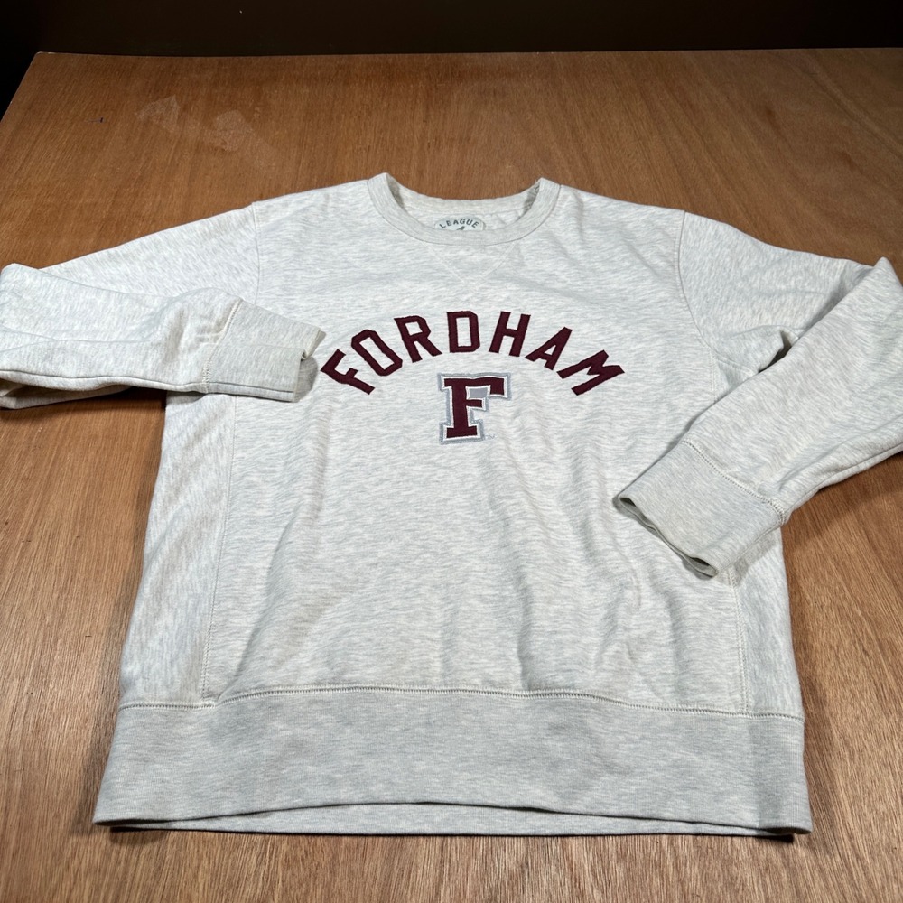 League Fordham University Sweatshirt Womens Medium Oatmeal Heather SF150 Fleece